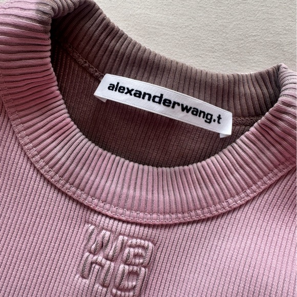 Alexander Wang Mauve Crop Tee - Picture 2 of 3